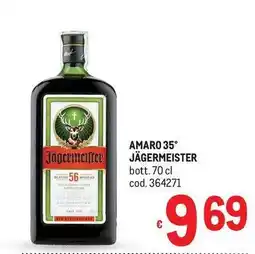Metro Amaro 35° Jägermeister offerta