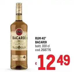 Metro Rum 40° Bacardi offerta