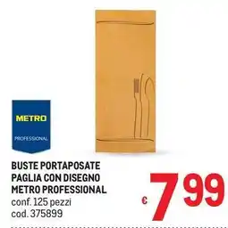 Metro Buste portaposate paglia con disegno Metro Professional offerta