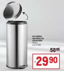Metro Pattumiera con pedale in acciaio inox offerta