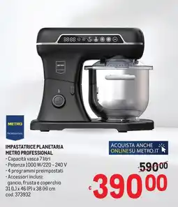 Metro Impastatrice planetaria Metro Professional offerta