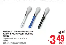 Metro Spatola gelato in acciaio inox con manico in polipropilene colorato mori2a offerta