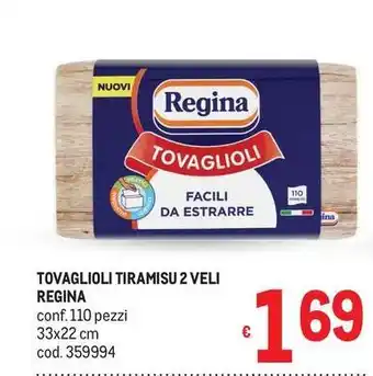 Metro Tovaglioli tiramisu 2 veli Regina offerta