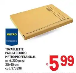 Metro Tovagliette paglia decoro Metro Professional offerta
