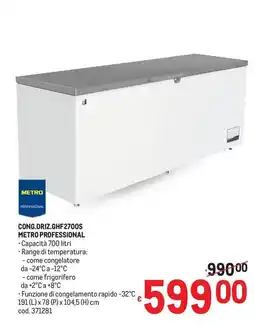 Metro CONG.ORIZ.GHF2700S METRO PROFESSIONAL offerta
