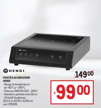 Metro Piastra ad induzione Hendi offerta
