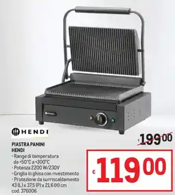 Metro Piastra panini Hendi offerta