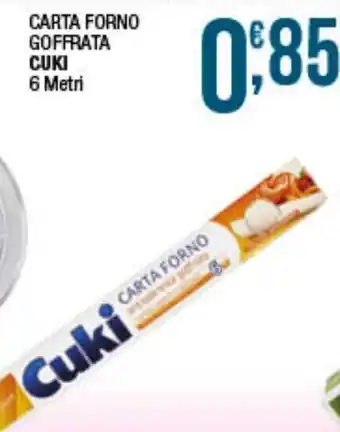 Maxi Sidis CARTA FORNO CUKI offerta