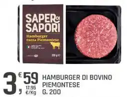 Supermercati Dok SAPER DI SAPORI Hamburger razza Piemontese offerta