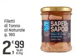 Supermercati Dok Filetti di Tonno al Naturale Saper di Sapori offerta