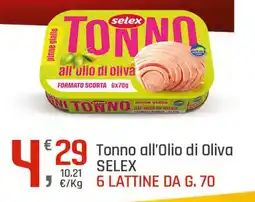 Supermercati Dok Tonno all'Olio di Oliva SELEX offerta