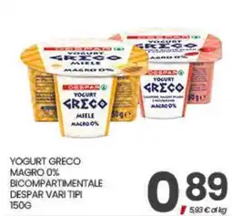 Interspar YOGURT GRECO MAGRO 0% DESPAR offerta