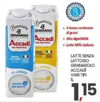 Interspar Latte senza lattosio Granarolo Accadì offerta