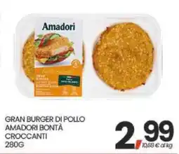 Interspar Amadori Gran Burger di Pollo Amadori Bontà Croccanti offerta