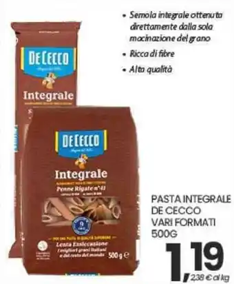 Interspar Pasta integrale De Cecco offerta