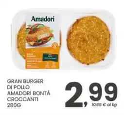 Despar Gran burger di pollo amadori bontà croccanti offerta