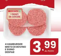 Despar 4 hamburger misto di bovino e suino Despar offerta