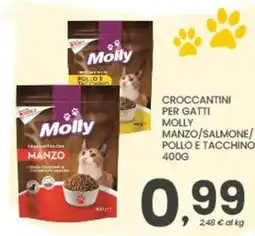 Despar Croccantini per gatti molly manzo/salmone/ pollo e tacchino offerta