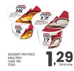 Despar Dessert proteici milk Pro offerta