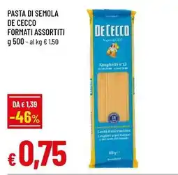 Famila Superstore Pasta di semola de cecco offerta
