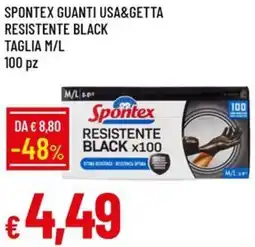 Galassia Spontex guanti usa&getta resistente black taglia m/l offerta