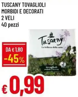 Galassia Tuscany tovaglioli morbidi e decorati 2 veli offerta