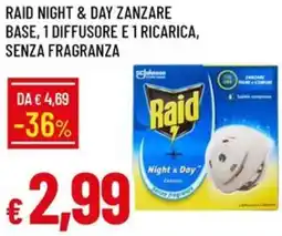 Galassia Raid night & day zanzare base, 1 diffusore e 1 ricarica, senza fragranza offerta