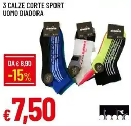 Galassia 3 calze corte sport uomo diadora offerta