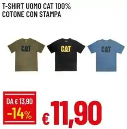 Galassia T-shirt uomo cat 100% cotone con stampa offerta