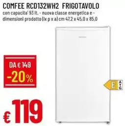 Galassia COMFEE RCD132WH2 FRIGOTAVOLO offerta