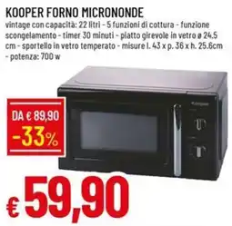 Galassia Kooper forno micrononde offerta