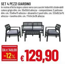 Galassia Set 4 pezzi giardino offerta