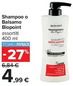 Carrefour Iper Shampoo o Balsamo Biopoint offerta