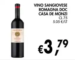 èccoMI Vino sangiovese romagna doc casa de monzi offerta