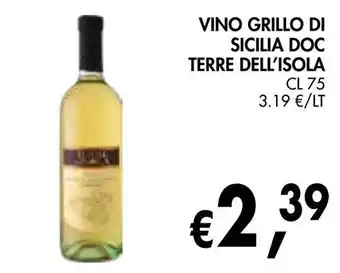 èccoMI Vino grillo di sicilia doc terre dell'isola offerta