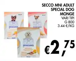 èccoMI Secco mni adult special dog Monge offerta