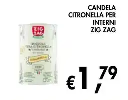 èccoMI Candela citronella per interni Zig Zag offerta
