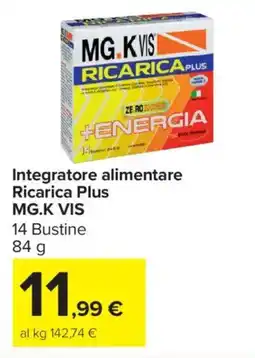 Carrefour Iper Integratore alimentare Ricarica Plus MG.K VIS offerta