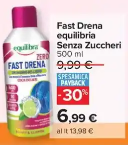 Carrefour Iper Fast Drena equilibria Senza Zuccheri offerta