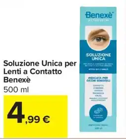 Carrefour Iper Soluzione Unica per Lenti a Contatto Benexè offerta