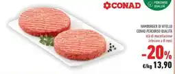 Conad Superstore Hamburger di vitello Conad Percorso Qualità offerta