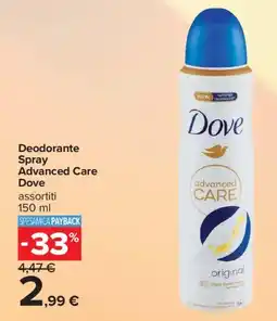 Carrefour Iper Deodorante Spray Advanced Care Dove offerta