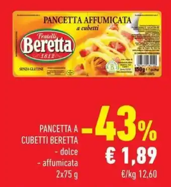 Conad Superstore Pancetta a cubetti Beretta offerta