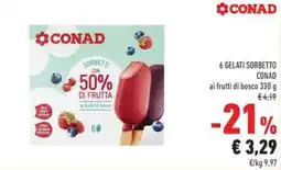 Conad Superstore 6 gelati sorbetto Conad offerta