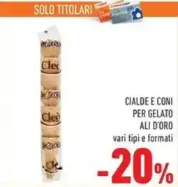 Conad Superstore Cialde e coni per gelato ali d'oro offerta