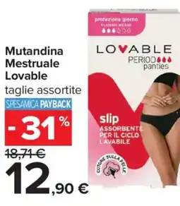 Carrefour Iper Mutandina Mestruale Lovable offerta