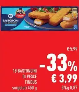 Conad Superstore 18 bastoncini di pesce Findus offerta