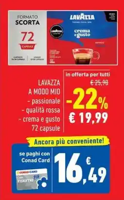 Conad Superstore Lavazza a modo mio offerta