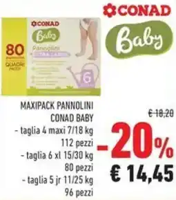 Conad Superstore Maxipack pannolini Conad Baby offerta