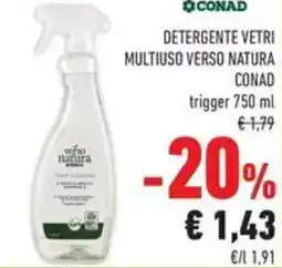 Conad Superstore Detergente vetri multiuso Verso Natura Conad offerta